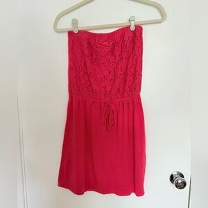 Strapless Pink Beach Coverup